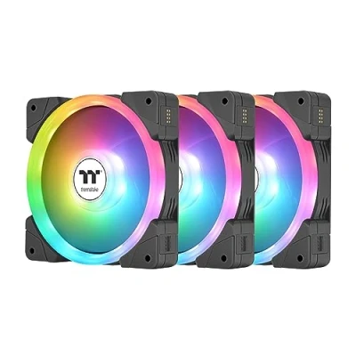 Image of Thermaltake SWAFAN EX 12 ARGB PC Cooling Fan, 3 Fan pcak, 500 2000 RPM, Magnetic Connection, Reversable Blades, sync with MB RGB Software, CL F167 PL12SW A, 120mm, Black