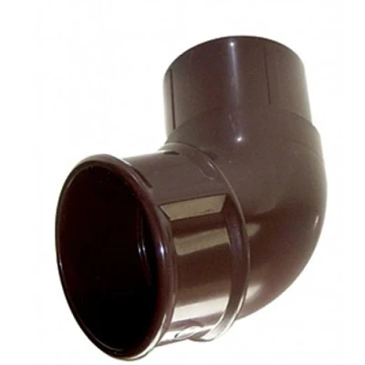 Image of FLOPLAST 68mm Round Gutter Pipe 112 Degree Offset Bend Brown