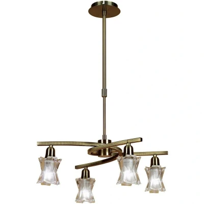 Image of Alaska Pendant Convertible To Semi Flush 4 Light L1/SGU10, Antique Brass