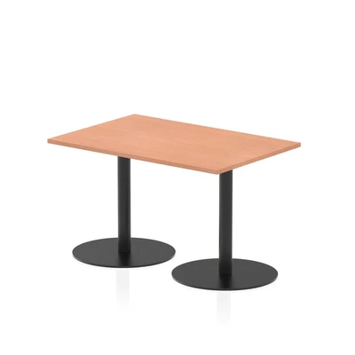 Image of Italia 1200 x 800mm Poseur Rectangular Table Beech Top 720mm High Black Leg