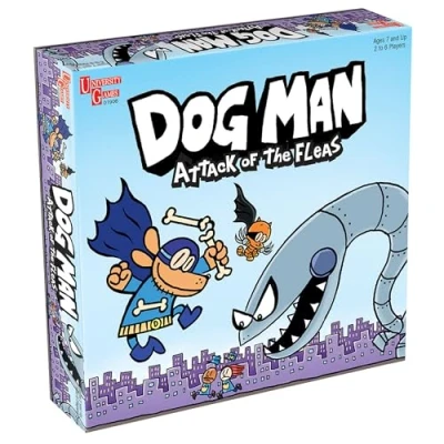 Image of University Games E2:E3Dog Man Attack of the Fleas Board Game For 2 6 Players 07010 Blue