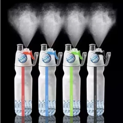 Image of NS Lightweight portable insulated drinking 500mls water bottle spray mist feature good for outdoor gym biking climbing cycling hydration keeps cool BPA free