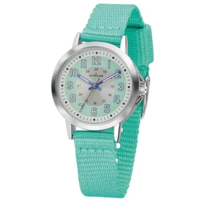 Image of Atrium A46 13 Children&#039;s Watch Girls Analogue Quartz Extra Clear with Nylon Strap Textile Silver mint, Classic