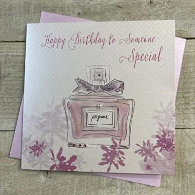 Image of SOMEONE SPECIAL PURFUME BIRTHDAY CARD, HANDMADE BY WHITE COTTON CARDS (VN134)