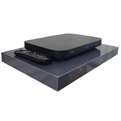 Image of High GLOSS Floating Media Shelves Shelf For DVD SKY BOX TV AV Xbox Wall Mounted Kit Unit MDF (GREY FINISH)
