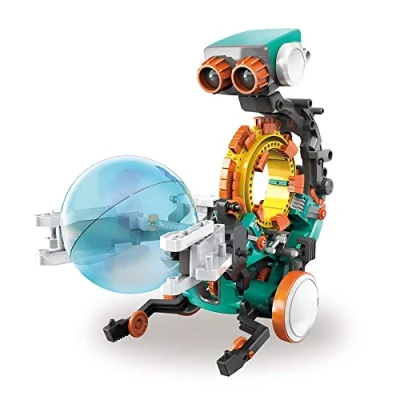 Image of CONSTRUCT &amp; CREATE 5 in 1 Mechanical Coding Robot DIY STEM Build Your Own Kit