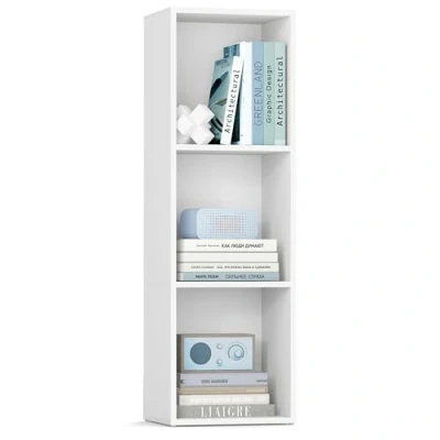 Image of VASAGLE CUSTOS Collection Bookshelf, 3 Tier Cube Bookcase, Storage Shelving Unit, Display Shelf, Open Compartments, 24 x 30 94.8 cm, Living Room, Home Office, Bedroom, Cloud White LBC433W01