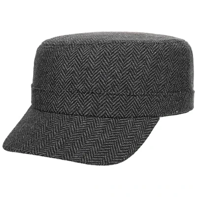 Image of Lipodo Piumino Army Cap with Ear Flaps Men Winter Peak, Flaps, Lining Autumn XL (60 61 cm) Black