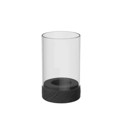 Image of Villeroy &amp; Boch Manufacture Rock Home hurricane lamp size S, 8 x 13 cm, black