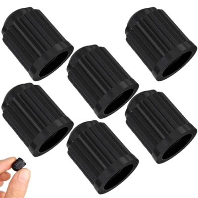 Image of 6Pcs Tyre Caps, Dust Caps for Car Tyres, Valve Plastic with O Seal Ring, Cars, Bikes, Motorcycles, Trucks(Black)