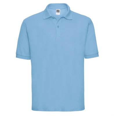 Image of Russell Athletic Mens Polycotton Pique Polo Shirt (Sky Blue) Size Medium