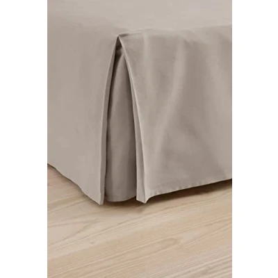 Image of Jotex Colour Bed Skirt Organic Cotton Skirt, Height 45 cm Grey Beige, 160 x 200