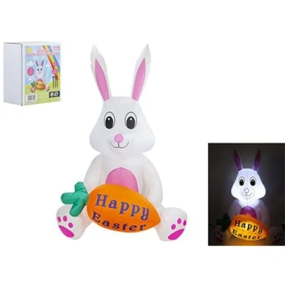 Image of Light Up Inflatable Easter Bunny 150cm Tall, 1 Piece Premium Indoor/Outdoor Decoration for Festive Celebration