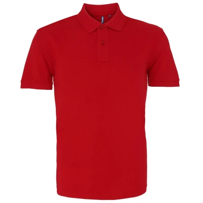Image of Asquith &amp; Fox Mens Plain Short Sleeve Polo Shirt (Cardinal Red) Multicolour Cotton Size X Large