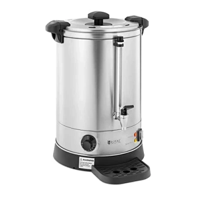 Image of Royal Catering RC WBDW14 Kettle 13.5 L 2500 W Drip Tray Stainless Steel Mulled Wine Cooker Hot Water Heater Drink Dispenser