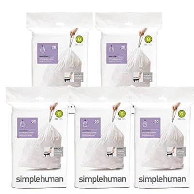Image of simplehuman CW0167 Custom Fit Liners, Stainless Steel, Grey, 30 Litre, Size G