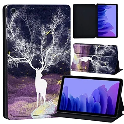 Image of Printed Case for Samsung Galaxy Tab A7 10.4 2020 (SM T500/ T505/ T507), Slim Lightweight Protective Hard Cover (fantasy single white deer)