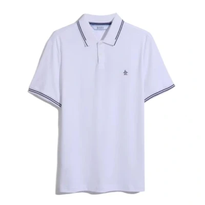 Image of Original Penguin Icons Organic Cotton Tipped Polo Shirt Bright White Large