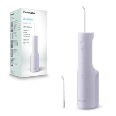 Image of Panasonic Series 300 Oral Irrigator EW DJ26 V303 200ml IPX7 2 Normal Nozzles 5 Water Pressure Levels Travel Accessories Purple