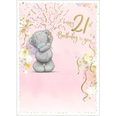 Image of Me To You Bear 21st Birthday With Streamers Card