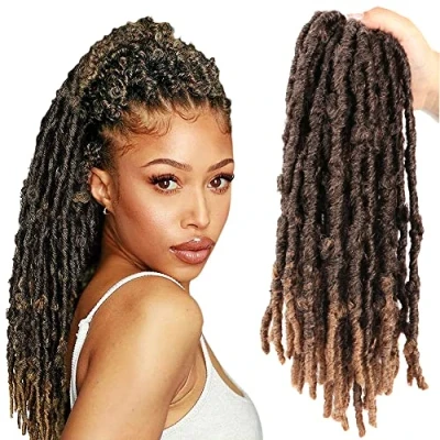Image of 18 Inch Butterfly Locs Crochet Hair 6 Packs Long Faux Braids Pre looped Distressed Soft Dreadlocks Synthetic Extensions