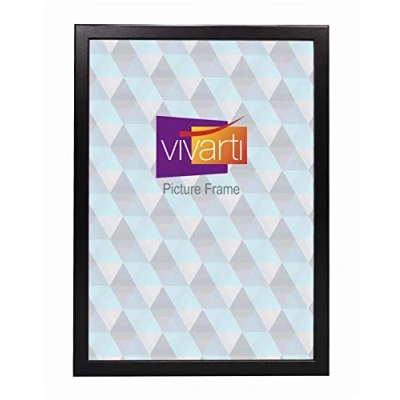 Image of Vivarti Thin Satin Black Picture Frame (A3 Size 29.7 x 42 cm) Portrait or Landscape Photo with Clear Styrene Sheet &amp; Wall Mounted Hook for Photos, Pictures, Posters, Decor, Certificate
