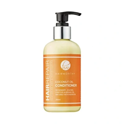 Image of Hairworthy Hairrepair Coconut Oil Conditioner ROSEMARY, JOJOBA, CASTOR &amp; ARGAN OIL. INFUSED WITH KERATIN.