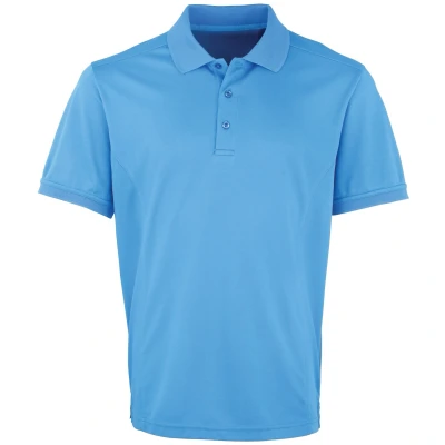 Image of Premier Mens Coolchecker Pique Short Sleeve Polo T Shirt (Sapphire) Size 2XL