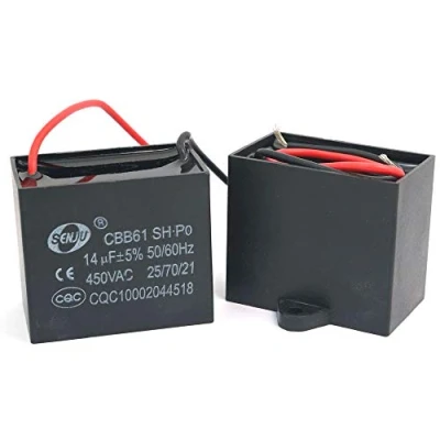 Image of DollaTek 2Pcs CBB61 14uF 450V AC 50/60Hz Air Conditioner Fan Motor Running Capacitor