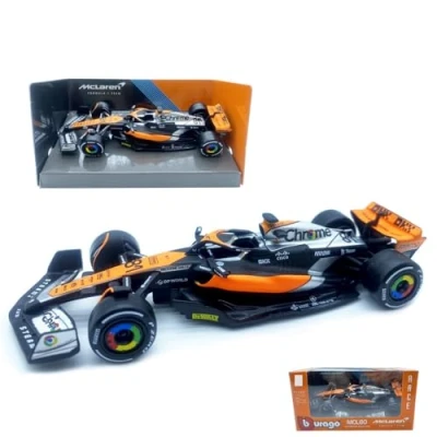 Image of HTLNUZD Bburago 1:43 2023 British GP F1McLaren MCL60#81 Oscar Alloy Racing Car 1/43 Formula One Die Cast Adult Collection Vehicles Model (color box)