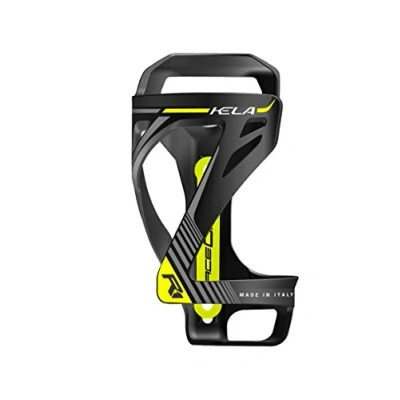Image of RaceOne Kela Side Entry Water Bottle Cage for Bicycle Bottles in Black/Yellow