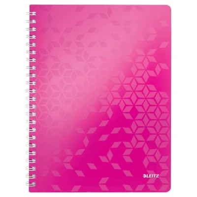 Image of Leitz A4 Flexible Cover Notebook, Pink (Wire Bound, 80 Sheets, Ruled, 90 gsm Ivory Paper, Wow Range), Pack of 1