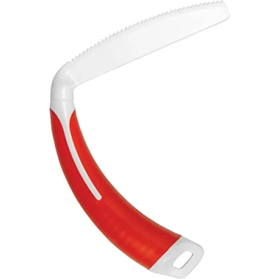 Image of Aidapt Curved/Angled Knife for use by The Elderly, Those with a Poor Grip or Limited Wrist Movement and Suffering Parkinson&#039;s Disease Arthritis. More Comfortable Dining