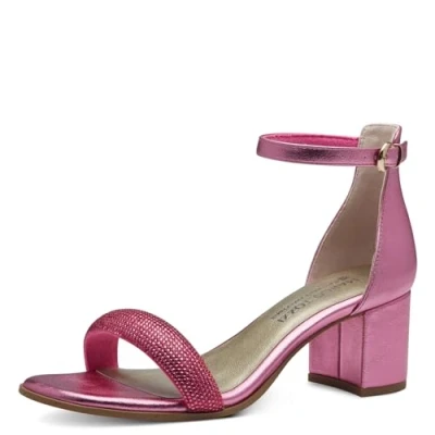 Image of Marco Tozzi BY Guido Maria Kretschmer Sandals, Women&#039;s, Size: 4, Pink metallic Imitation leather/ textile