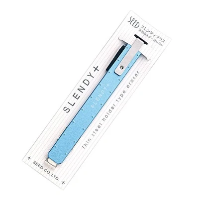 Image of Seed Thin Steel Holder Eraser Slendy+, Blue (EH S B)