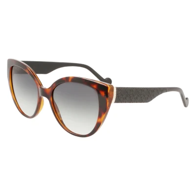 Image of Liu Jo Woman LJ758S 240 Sunglasses Plastic Havana Grey Cat Eye Normal Photochromatic