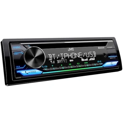 Image of JVC KD T922BT CD Receiver, 1 DIN, With Blutooth, Spotify, USB, AUX, Variable Colour Illumination