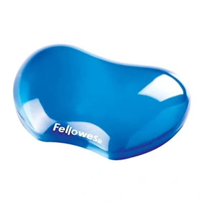 Image of Fellowes Wrist Rest Crystals Gel with Non Slip Rubber Base Ergonomic Mouse Mat Support, Keyboard for Computer, Laptop, Home Office Use Blue