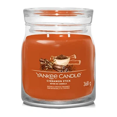 Image of Yankee Candle Signature Scented Cinnamon Stick Medium Jar with Double Wicks Soy Wax Blend Long Burning Perfect Gifts for Women