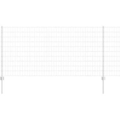Image of vidaXL Euro Fence with 22 U Posts Silver 1x25 m Steel