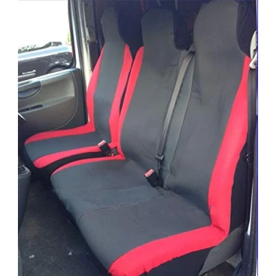 Image of Carseatcover UK Heavy Duty RED RACING Fabric Van Seat Covers Fits Most Vans Single &amp; Double