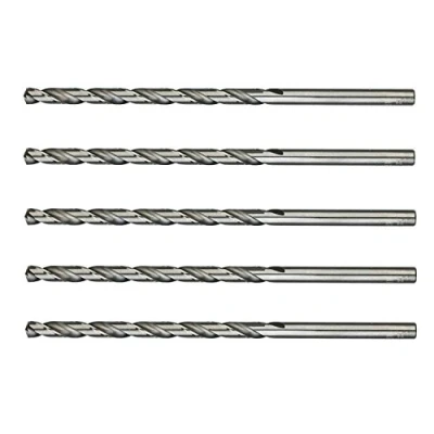 Image of 5 Pack HSS 4241 High Speed Steel Long Drill Bit Set 4mm x 119mm Metal Copper Brass Plastic Wood