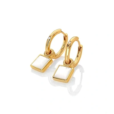Image of Hot Diamonds X Jac Jossa NEW HD JJ Calm Mother of Pearl Square Earrings 25mm in Height
