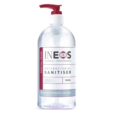 Image of INEOS Sanitiser Gel (500ml) Hand Hospital Grade, Effective Against 99.9% of Viruses and Bacteria, Packaging May Vary
