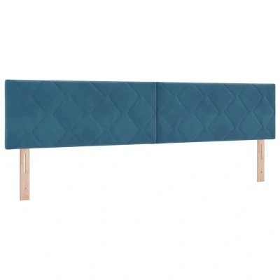 Image of vidaXL Diamond Block Design Headboard in Dark Blue 200cm Velvet