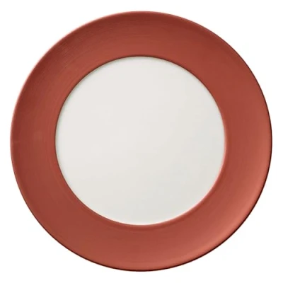 Image of Villeroy &amp; Boch 10 4262 2590 Manufacture Glow Gourmet Plate, 32 cm, Premium Porcelain, Copper/White, Two Tone