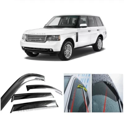 Image of AC WOW 4x compatible with Range Rover L322 Vogue 20022012 Wind Deflectors Dark Smoke Tinted Acrylic Glass Door Side Windows WeatherShields Visors Rain Snow Sun Guards