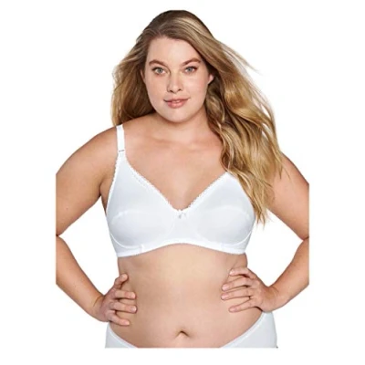 Image of Naturana Women&#039;s Cotton Nursing Full Cup Everyday Bra , White, 36E UK (80F EU)