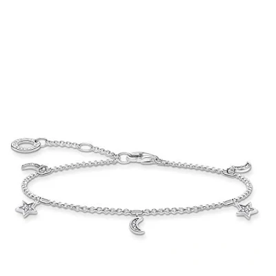 Image of THOMAS SABO Star &amp; Moon Bracelet 925 Sterling silver 19 cm