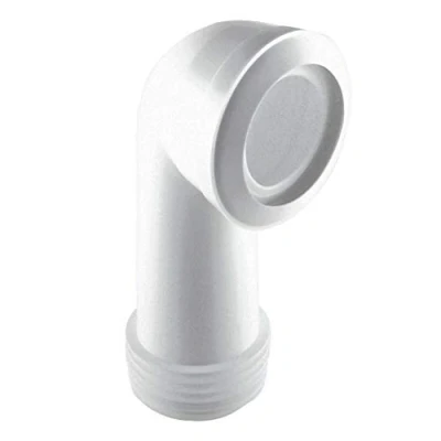 Image of McAlpine 90 Degree Bend Long Macfit Wc Connector White Mac 8L